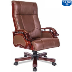 Ghế giám đốc da thật The One màu nâu TQ01