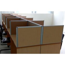 Vách Ngăn Mặt Bàn Khung Nhôm Gỗ